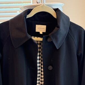 Sezane Black Clyde Trench Coat